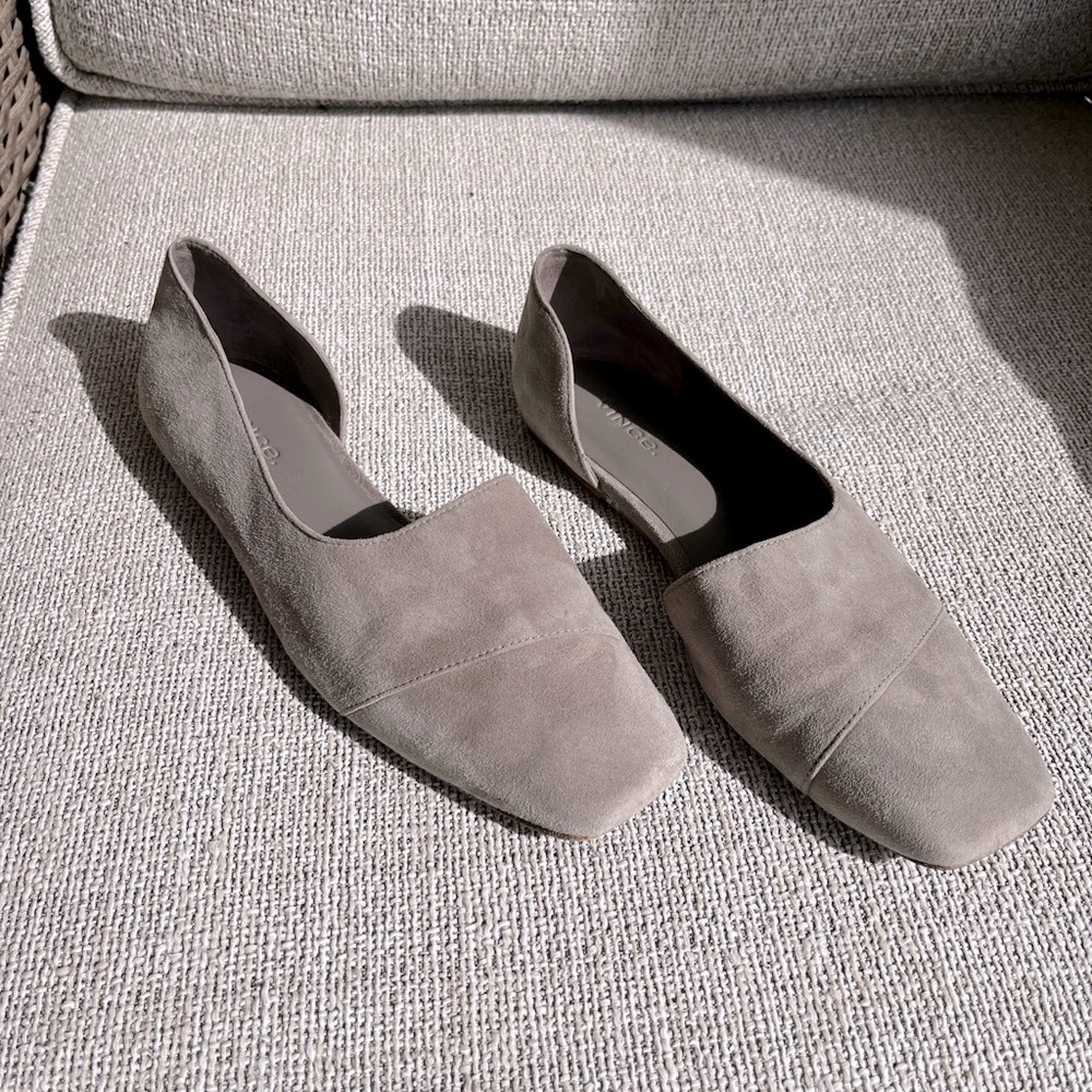 Women's Taupe Suede Flats